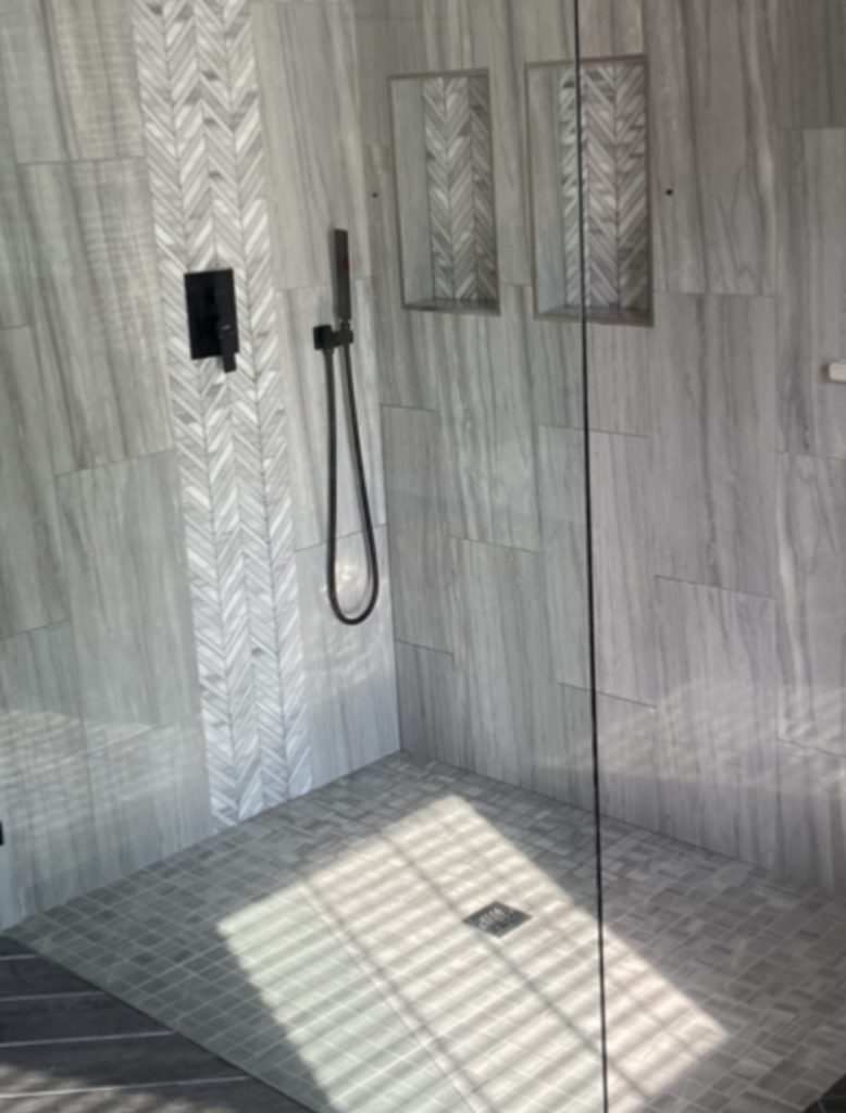 shower bath grey